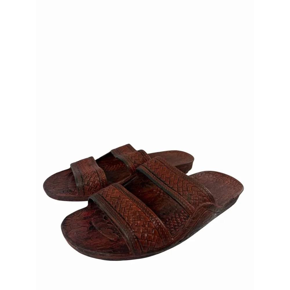 Brown Plastic Slides Women's 11